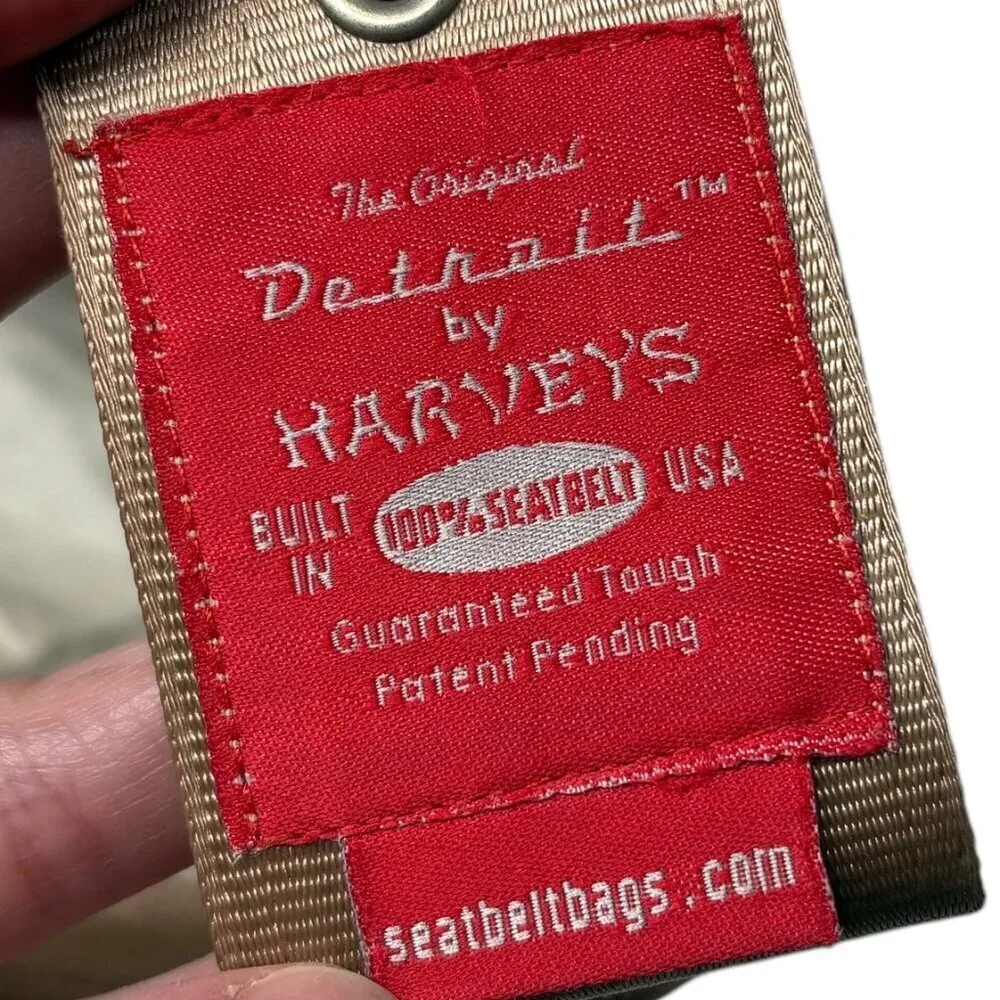 The Original Harvey's Seatbelt Bag Tan Beige Two Handle Small Tote Bag Purse